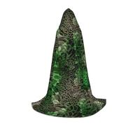 BKDODKS Capa con capucha unisex con estampado de serpiente verde para Halloween, para cosplay, gótico, renacimiento y más
