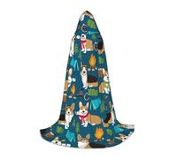 BKDODKS - Capa unisex con capucha con estampado de Corgi para cosplay, gótico, renacentista y más