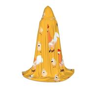 BKDODKS - Capa unisex con capucha y estampado de pollo para Halloween, para cosplay, gótico, renacentista y más