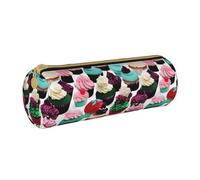 BKDODKS Delicious Cupcakes - Estuche de piel para lápices para adultos, para hombres y mujeres, con cremallera, ligero