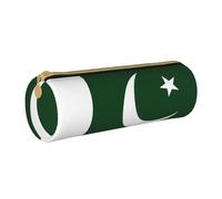 BKDODKS Estuche de cuero con estampado de bandera de Pakistán para adultos, unisex, con cremallera, ligero, blanco, talla única, color blanco, Taglia Unica, White, Talla única
