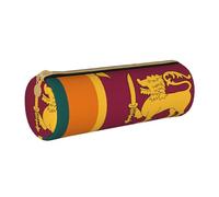 BKDODKS Estuche de cuero con estampado de bandera de Sri Lanka para adultos, unisex, con cremallera, ligero, blanco, Taglia Unica, White, Talla única