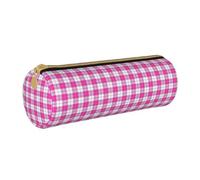 BKDODKS Estuche de piel con estampado a cuadros rojos para adultos, para hombres y mujeres, con cremallera, ligero