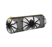 BKDODKS Estuche de piel con estampado de araña negra para adultos, para hombres y mujeres, con cremallera, ligero