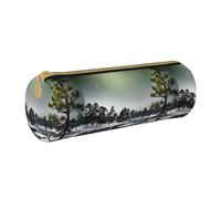 BKDODKS Estuche de piel con estampado de árbol de pino, para adultos, para hombres y mujeres, con cremallera, ligero