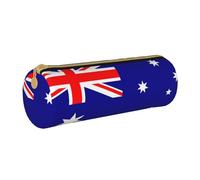 BKDODKS Estuche de piel con estampado de bandera australiana para adultos, unisex, con cremallera, ligero, blanco, Taglia Unica, White, Talla única