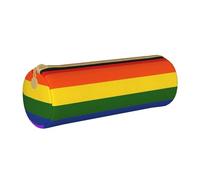 BKDODKS Estuche de piel con estampado de bandera de arco iris para adultos, estuche ligero para hombres y mujeres con cremallera
