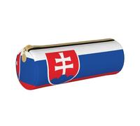 BKDODKS Estuche de piel con estampado de bandera de Eslovaquia para adultos, unisex, con cremallera, ligero, blanco, Taglia Unica, White, Talla única