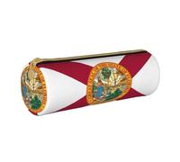 BKDODKS Estuche de piel con estampado de bandera de Florida para adultos, unisex, con cremallera, ligero, blanco, Taglia Unica, White, Talla única