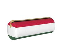 BKDODKS Estuche de piel con estampado de bandera de Hungría para adultos, unisex, con cremallera, ligero, blanco, Taglia Unica, White, Talla única