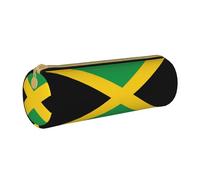 BKDODKS Estuche de piel con estampado de bandera de Jamaica para adultos, unisex, con cremallera, ligero, color blanco, talla única, color blanco, Taglia Unica, White, Talla única