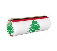 BKDODKS Estuche de piel con estampado de bandera de Líbano para adultos, unisex, con cremallera, ligero, blanco, Taglia Unica, White, Talla única