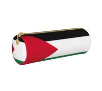 BKDODKS Estuche de piel con estampado de bandera de Palestina para adultos, estuche ligero para hombres y mujeres con cremallera