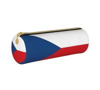 BKDODKS Estuche de piel con estampado de bandera de República Checa para adultos, unisex, con cremallera, ligero, blanco, talla única, color blanco, Taglia Unica, White, Talla única