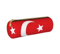 BKDODKS Estuche de piel con estampado de bandera de Turquía para adultos, unisex, con cremallera, ligero, color blanco, talla única, color blanco, Taglia Unica, White, Talla única