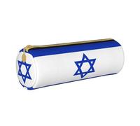 BKDODKS Estuche de piel con estampado de bandera israelí para adultos, estuche ligero para hombres y mujeres con cremallera