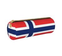 BKDODKS Estuche de piel con estampado de bandera noruega para adultos, unisex, con cremallera, ligero, blanco, Taglia Unica, White, Talla única