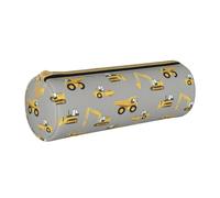 BKDODKS Estuche de piel con estampado de camiones de construcción para adultos, para hombres y mujeres, con cremallera, ligero