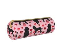 BKDODKS Estuche de piel con estampado de caniches rojos para adultos, para hombres y mujeres, con cremallera, ligero