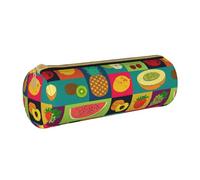 BKDODKS Estuche de piel con estampado de frutas para adultos, para hombres y mujeres, con cremallera, ligero