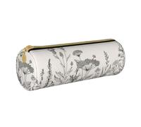 BKDODKS Estuche de piel con estampado de hierbas florales y grabado botánico, para adultos, para hombres y mujeres, con cremallera, ligero