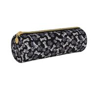 BKDODKS Estuche de piel con estampado de huellas de perro y cachorro, para adultos, para hombres y mujeres, con cremallera, ligero