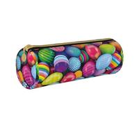 BKDODKS Estuche de piel con estampado de huevos de Pascua para adultos, para hombres y mujeres, con cremallera, ligero