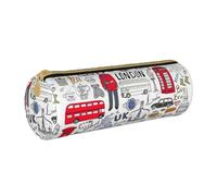 BKDODKS Estuche de piel con estampado de I Love London, para adultos, para hombres y mujeres, con cremallera, ligero