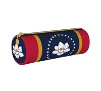BKDODKS Estuche de piel con estampado de la bandera del estado de Mississippi para adultos, para hombres y mujeres, con cremallera, ligero