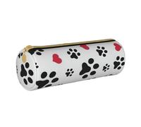 BKDODKS Estuche de piel con estampado de pata de gato, corazón, cachorro, para adultos, para hombres y mujeres, con cremallera, ligero