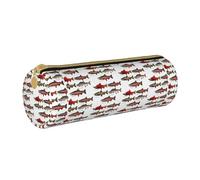BKDODKS Estuche de piel con estampado de salmón para adultos, para hombres y mujeres, con cremallera, ligero