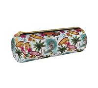 BKDODKS Estuche de piel con estampado de surfista hawaiano en ondulado, para adultos, para hombres y mujeres, con cremallera, ligero