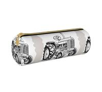 BKDODKS Estuche de piel con estampado de tractor de dibujos animados para adultos, para hombres y mujeres, con cremallera, ligero