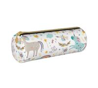 BKDODKS Estuche de piel con estampado de unicornios rojos para adultos, para hombres y mujeres, con cremallera, ligero