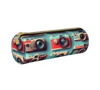 BKDODKS Estuche de piel con estampado retro Cool Camera Collection para adultos, para hombres y mujeres, con cremallera, ligero