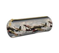 BKDODKS Estuche de piel para hombres y mujeres, diseño de avión de la Segunda Guerra Mundial, 2, escala estándar, 2_00x, para hombres y mujeres, con cremallera, ligero