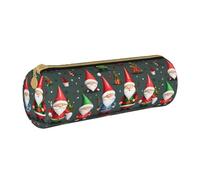 BKDODKS Estuche de piel para lápices con estampado de gnomos divertidos de Navidad, para hombres y mujeres, con cremallera, ligero