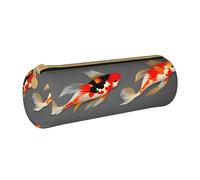 BKDODKS Estuche de piel para lápices tradicional con estampado de carpas koi con lunares, para hombres y mujeres, con cremallera, ligero