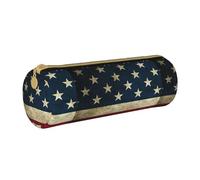 BKDODKS Estuche ligero de cuero con estampado de bandera estadounidense para adultos, para hombres y mujeres, con cremallera