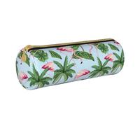 BKDODKS Estuche ligero de cuero con estampado de flamencos tropicales para adultos, para hombres y mujeres, con cremallera