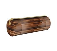 BKDODKS Estuche ligero de cuero con estampado de grano de madera para adultos, para hombres y mujeres, con cremallera