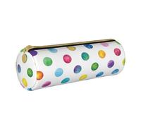 BKDODKS Estuche ligero de cuero con estampado de lunares azules para adultos, para hombres y mujeres, con cremallera