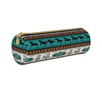 BKDODKS Estuche ligero de cuero con estampado de rayas de caballo para adultos, para hombres y mujeres, con cremallera