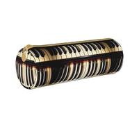 BKDODKS Estuche ligero de cuero para hombres y mujeres con estampado de teclas de piano con notas musicales y notas musicales