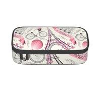 BKDODKS Estuche multifuncional con diseño de la Torre de París y una bicicleta para guardar artículos de papelería, suministros favoritos para adultos