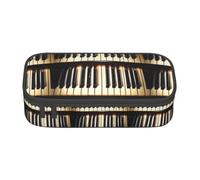 BKDODKS Estuche multifuncional con diseño de teclas de piano con notas musicales, bolsa de almacenamiento de artículos de papelería, suministros favoritos para adultos
