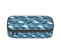 BKDODKS Estuche multifuncional con estampado de ballena, bolsa de almacenamiento de artículos de papelería, suministros favoritos para adultos