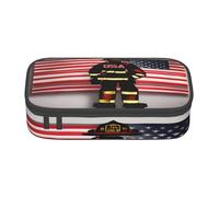 BKDODKS Estuche multifuncional con estampado de bandera de Estados Unidos, diseño de rayas rojas, bolsa de almacenamiento de artículos de papelería, suministros favoritos para adultos