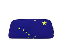 BKDODKS Estuche multifuncional con estampado de la bandera del estado de Alaska con cremallera, grande, para trabajo, viajes