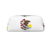 BKDODKS Estuche multifuncional con estampado de la bandera del estado de Illinois con cremallera, grande, para trabajo, viajes